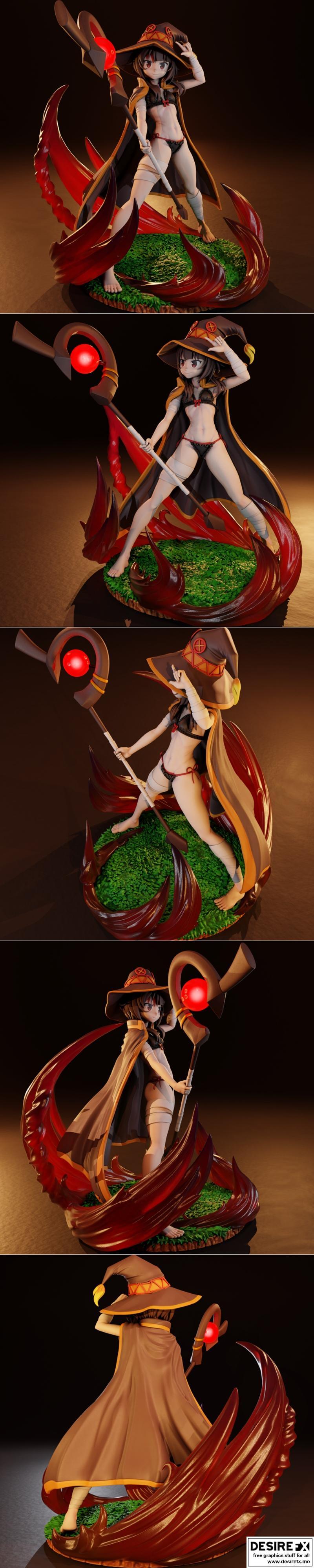 梅格米努斯性感攻击——咒术回战3D打印模型|Megumin Sexy Attack – Konosuba – 3D Print Model STL