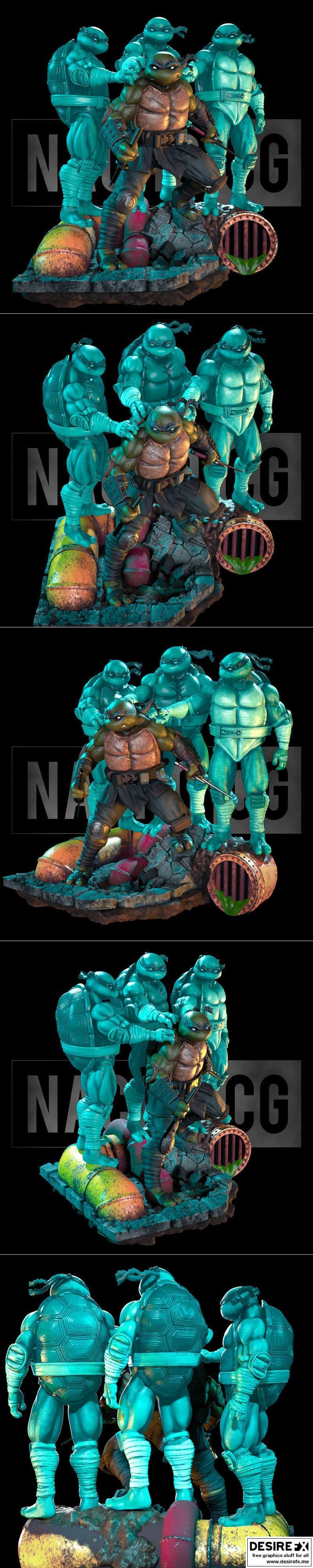TMNT最后的忍者 3D打印模型|Fan art of TMNT Last Ronin – Diorama – 3D Print Model STL