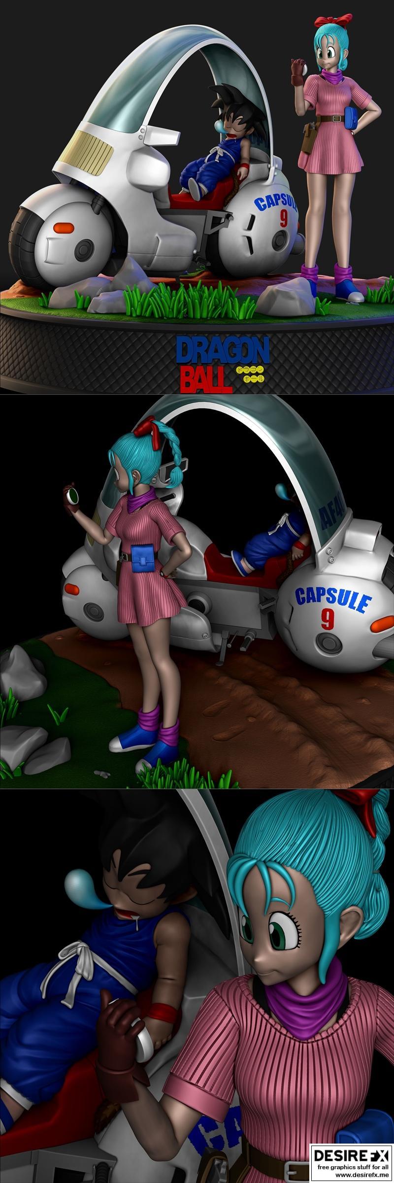 Goku and Bulma – Dragon Ball – 3D Print Model STL