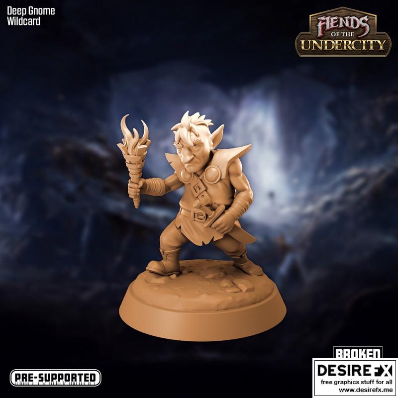地下城之敌——深 gnome 外挂角色 3D打印模型|Fiends of the Undercity – Deep Gnome Wildcard – 3D Print Model