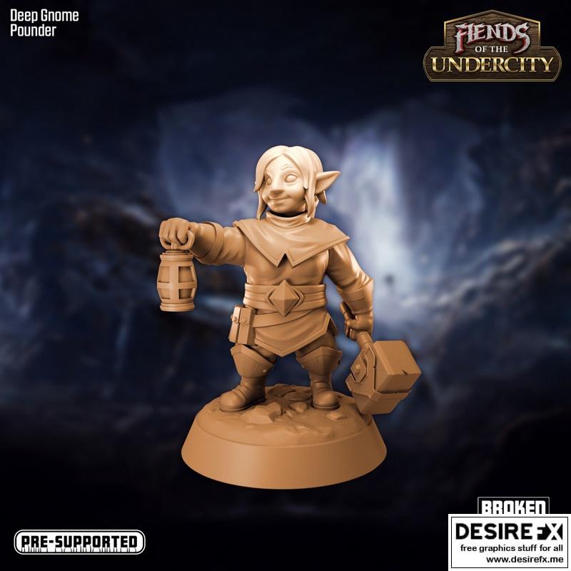 地下城之敌——深穴侏儒锤击者 3D打印模型|Fiends of the Undercity – Deep Gnome Pounder – 3D Print Model