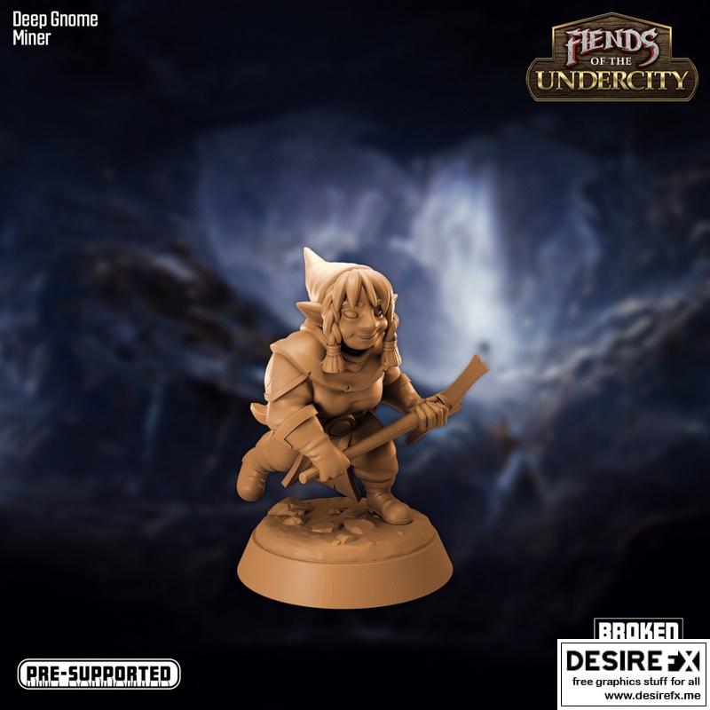Fiends of the Undercity – Deep Gnome Miner – 3D Print Model