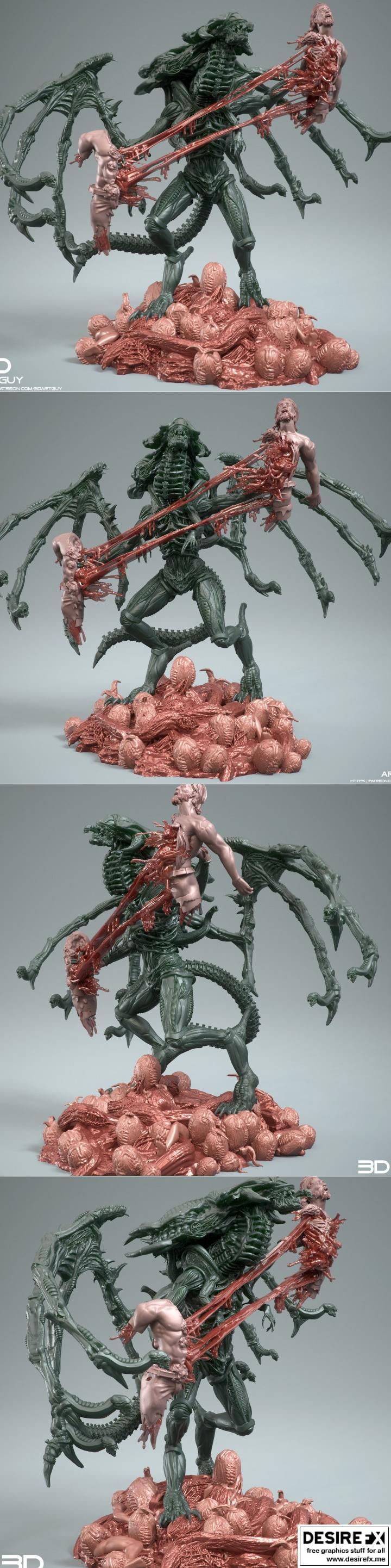 3D打印模型：外星生物造型|3DArtGuy – Extraterrestrial – 3D Print Model STL