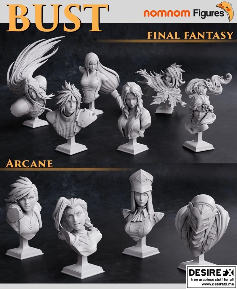 Nomnom Figures - 更多BUST角色 - 3D打印模型STL|Nomnom Figures – More BUST models – 3D Print Model STL