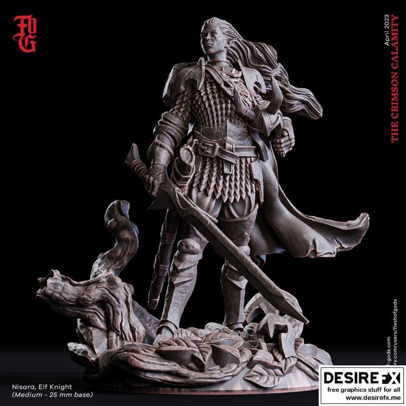 Nisara精灵骑士 3D打印模型|Nisara Elf Knight – 3D Print Model STL