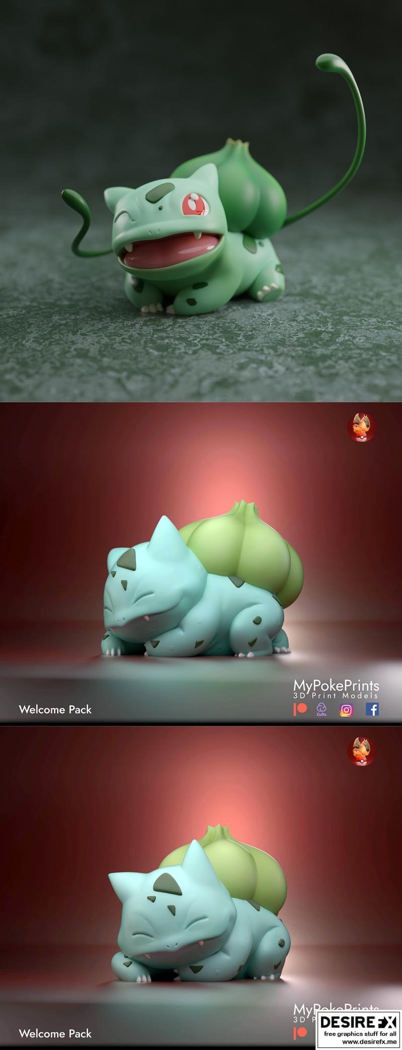 我的宝可梦印记 - 草苗宝可梦1-2 - 草苗怪兽3D打印模型|MyPokePrints – Bulbasaur 1-2 – 3D Print Model STL