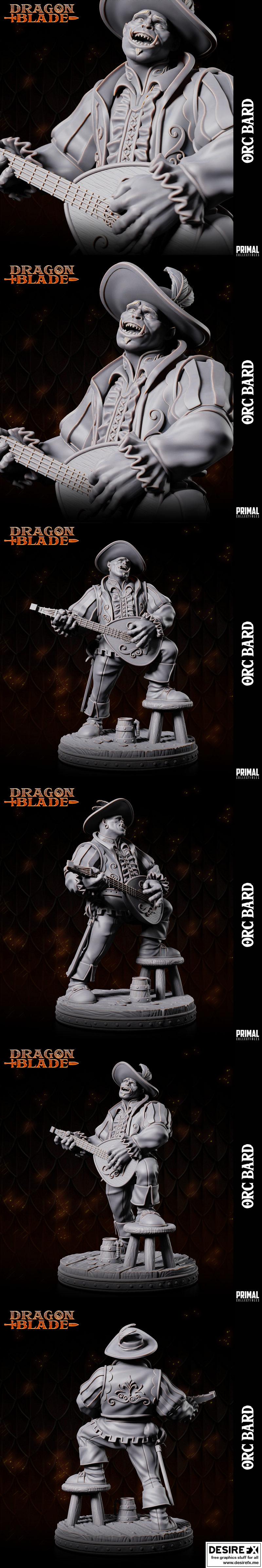 奥术吟游诗人 3D打印模型|Orc Bard – 3D Print Model