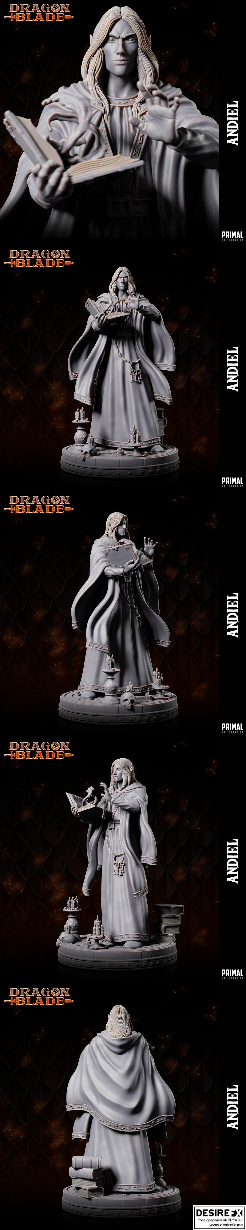 暗精灵法师安德尔 3D打印模型|Dark Elf Wizard Andiel – 3D Print Model