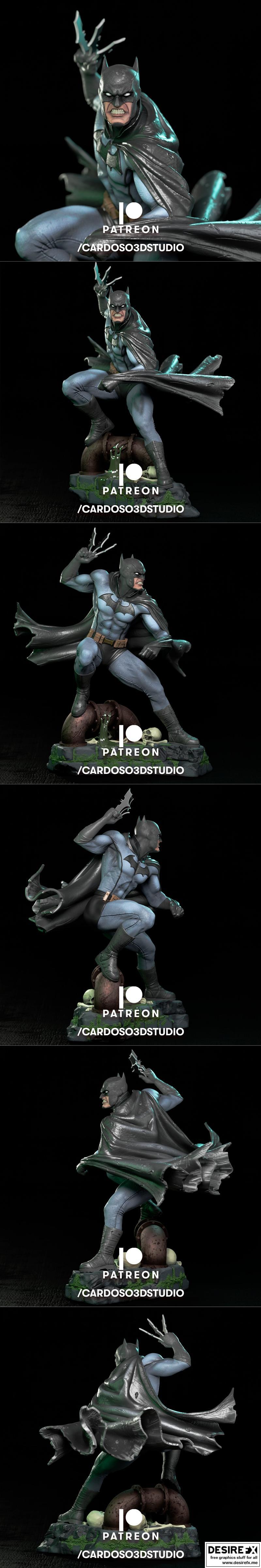 卡多索3D - 暴风战士雕像 - 霹雳侠|Cardoso3D – Batman Statue – 3D Print Model STL