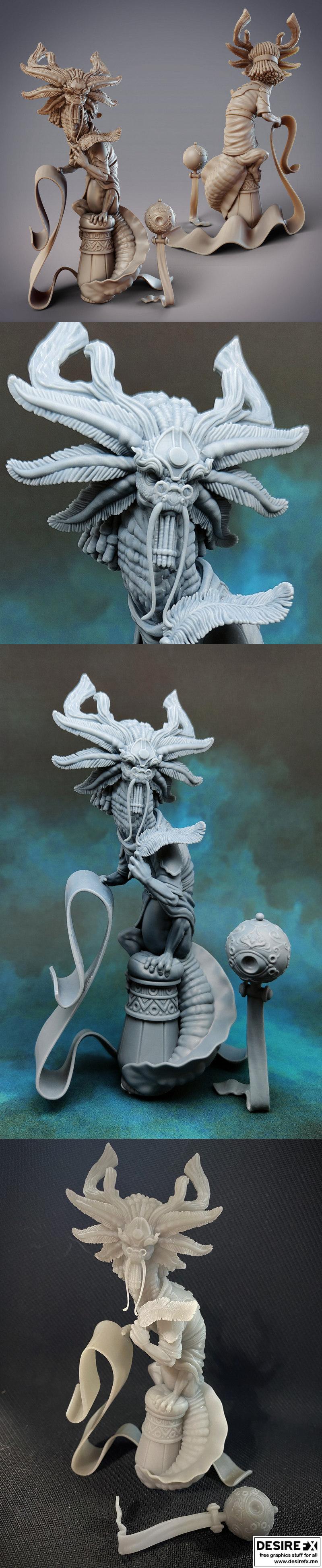 CobraMode – Bookish Axolotl Dragon – Mikikashiya Desert Ryujin of Knowledge – 3D Print Model