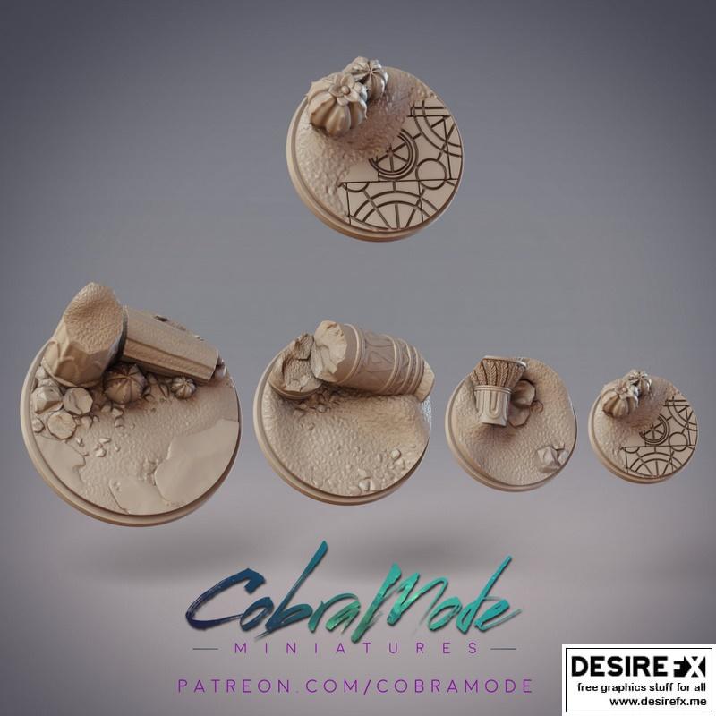 沙漠柱基座包 - 3D打印模型|CobraMode – Desert Columns Base Pack – 3D Print Model