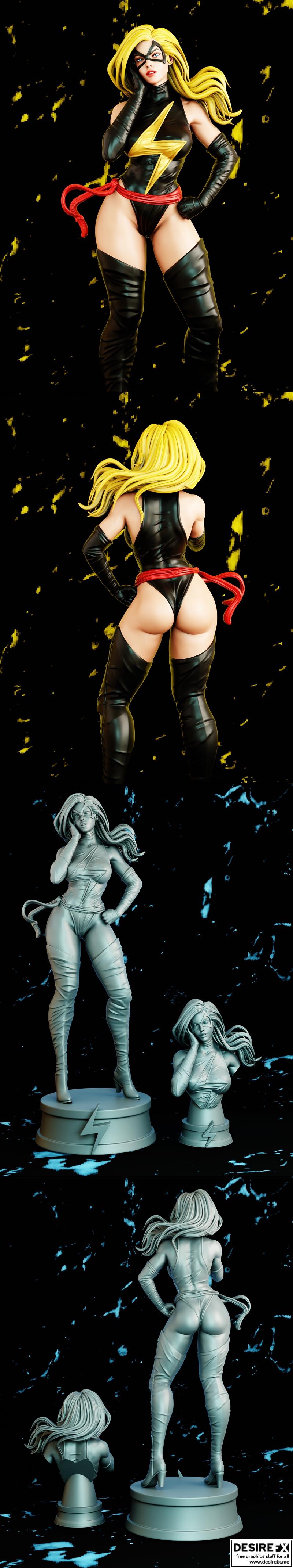 Ms. Marvel 3D打印模型|Ms. Marvel – 3D Print Model STL