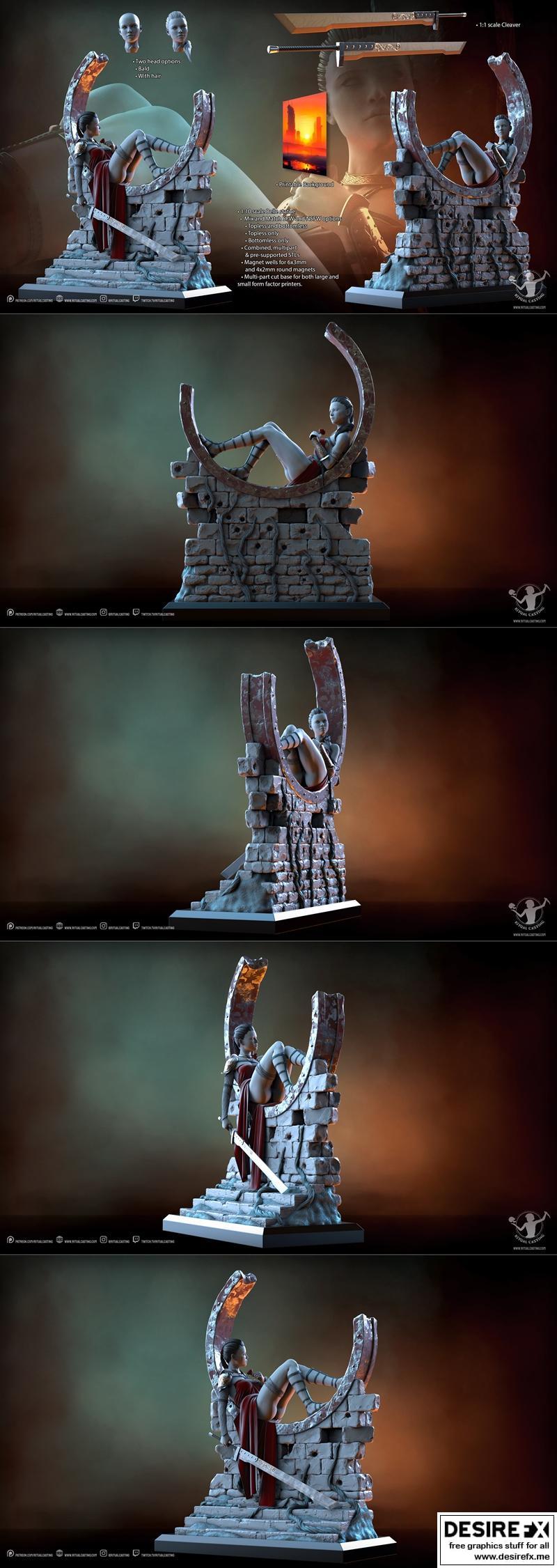 Ritual Casting 3D打印模型：Belle角色雕塑|Ritual Casting – Belle – 3D Print Model STL