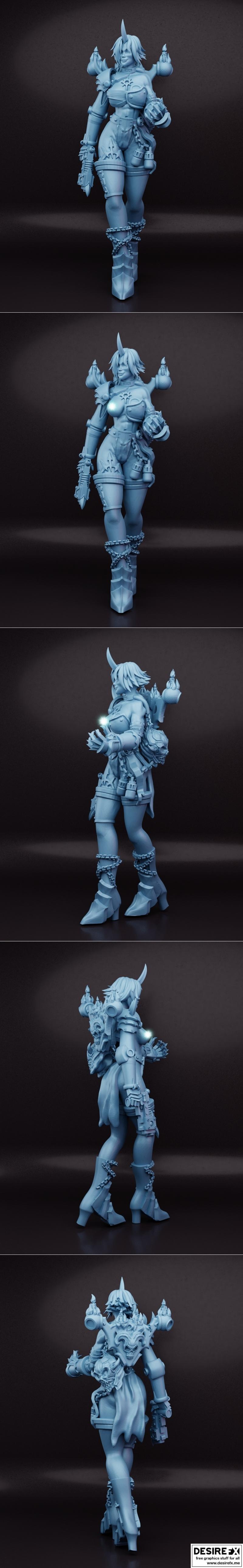 混沌恶魔 girl 3D打印模型|Chaotic Demon Girl – 3D Print Model STL