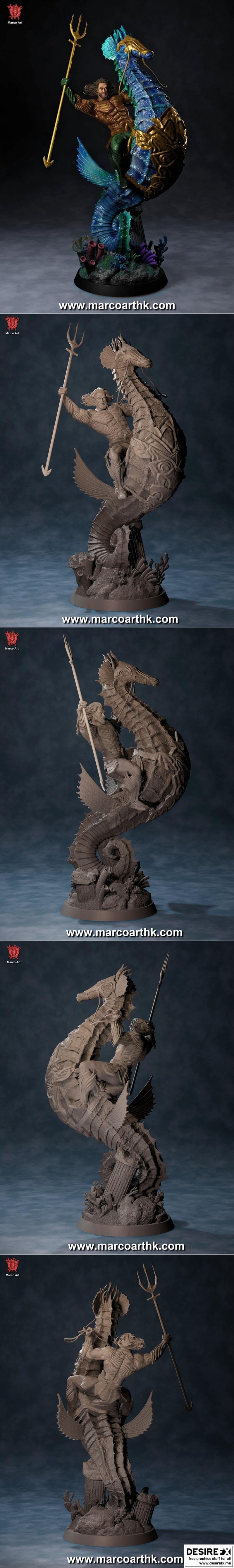 马可艺术 - 阿卡姆水手 - 3D打印模型|Marco Art – Aquaman – 3D Print Model STL