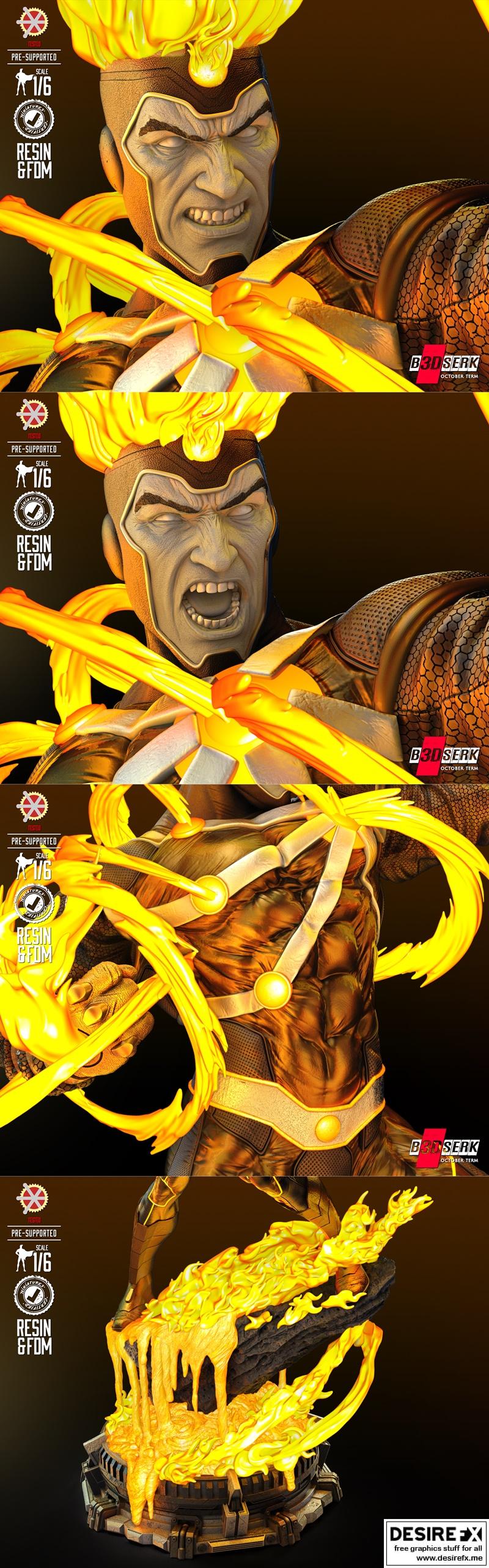 B3DSERK 火风暴雕像 3D打印模型|B3DSERK – Firestorm Statue – 3D Print Model STL