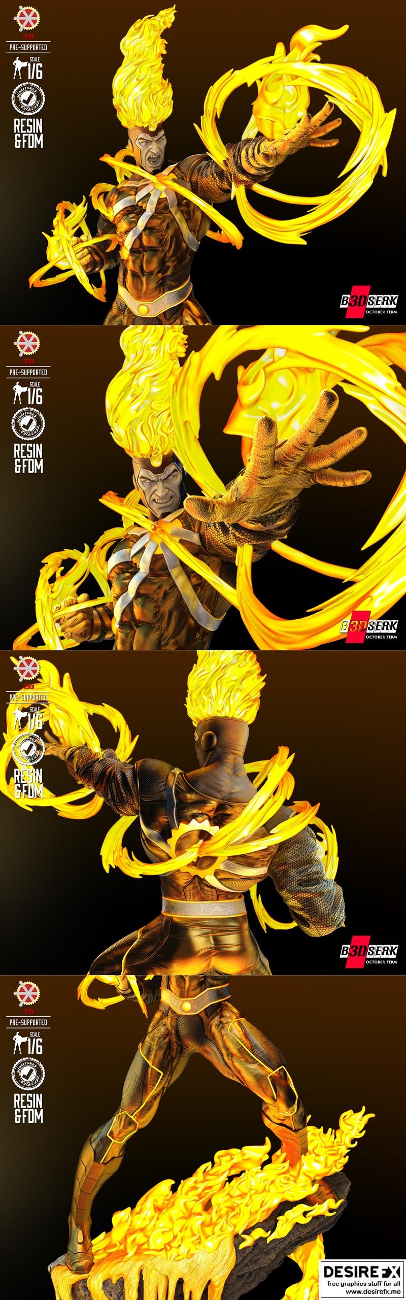 B3DSERK 火风暴雕像 3D打印模型|B3DSERK – Firestorm Statue – 3D Print Model STL