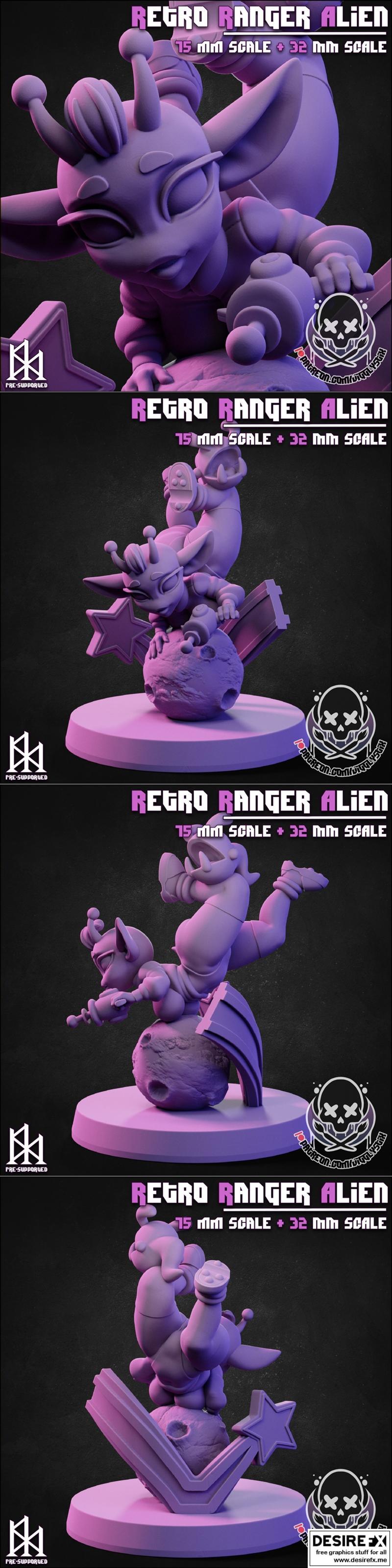 Jigglystix 3D打印模型：复古外星战士|Jigglystix – Retro Alien Ranger – 3D Print Model STL