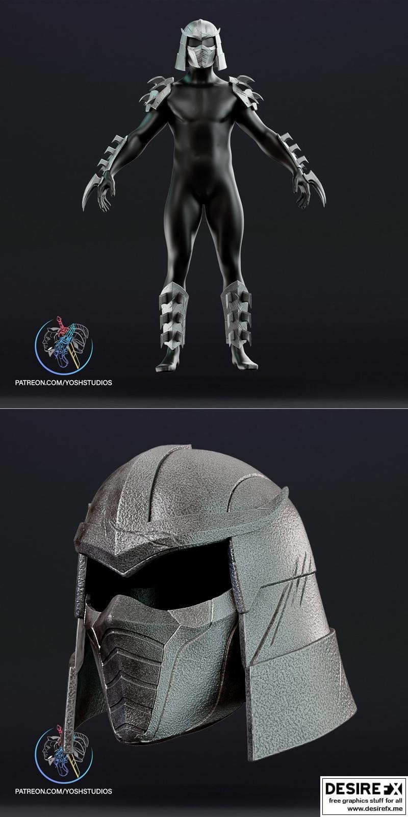 经典 shredder 装甲与头盔 3D打印模型|Classic Shredder Armor and helmet – 3D Print Model STL
