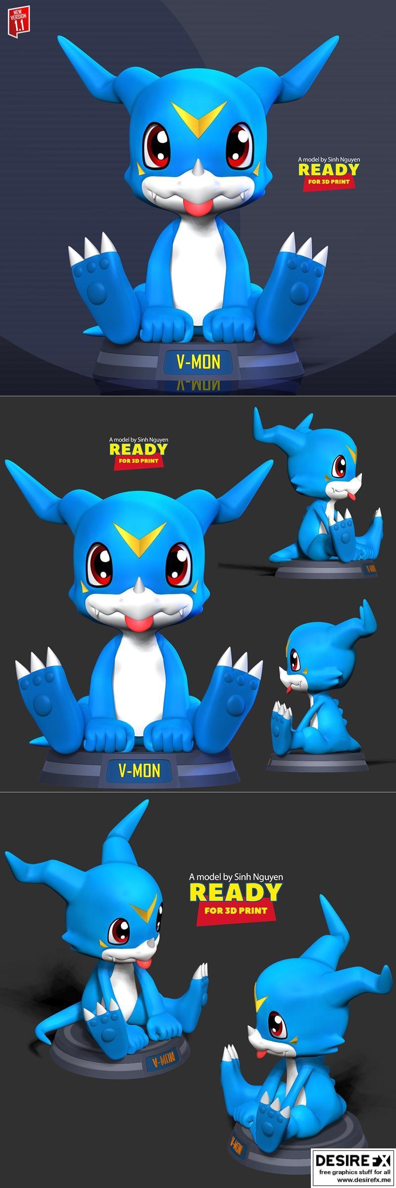 Veemon - 搭载数码兽冒险3D打印模型|Veemon – Digimon Adventure – 3D Print Model STL