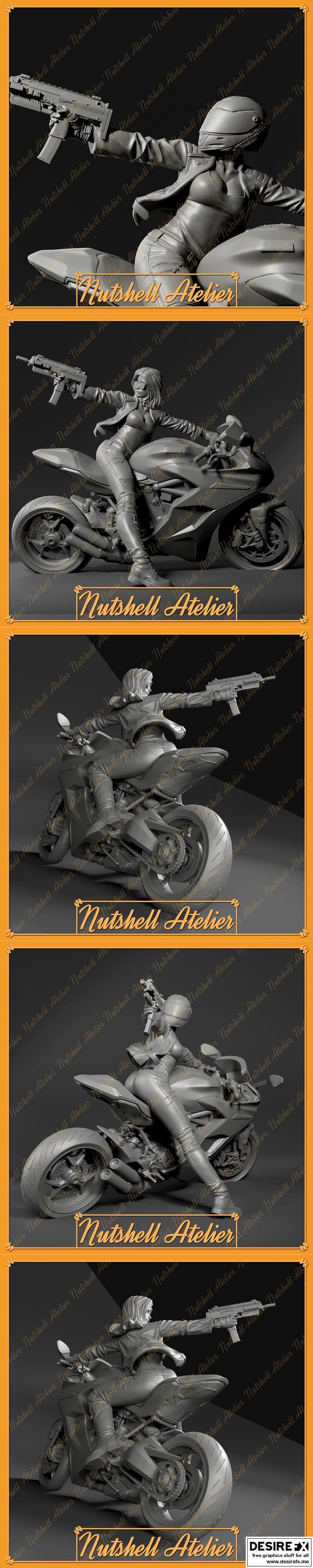 Nutshell Atelier - 骑士少女 - 3D打印模型|Nutshell Atelier – Biker Girl – 3D Print Model STL