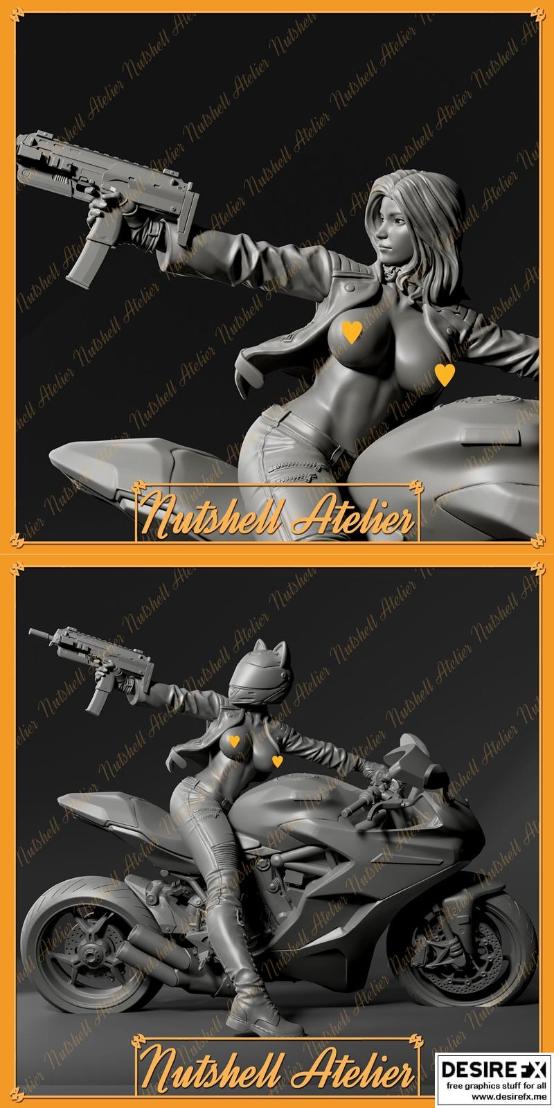 Nutshell Atelier - 骑士少女 - 3D打印模型|Nutshell Atelier – Biker Girl – 3D Print Model STL