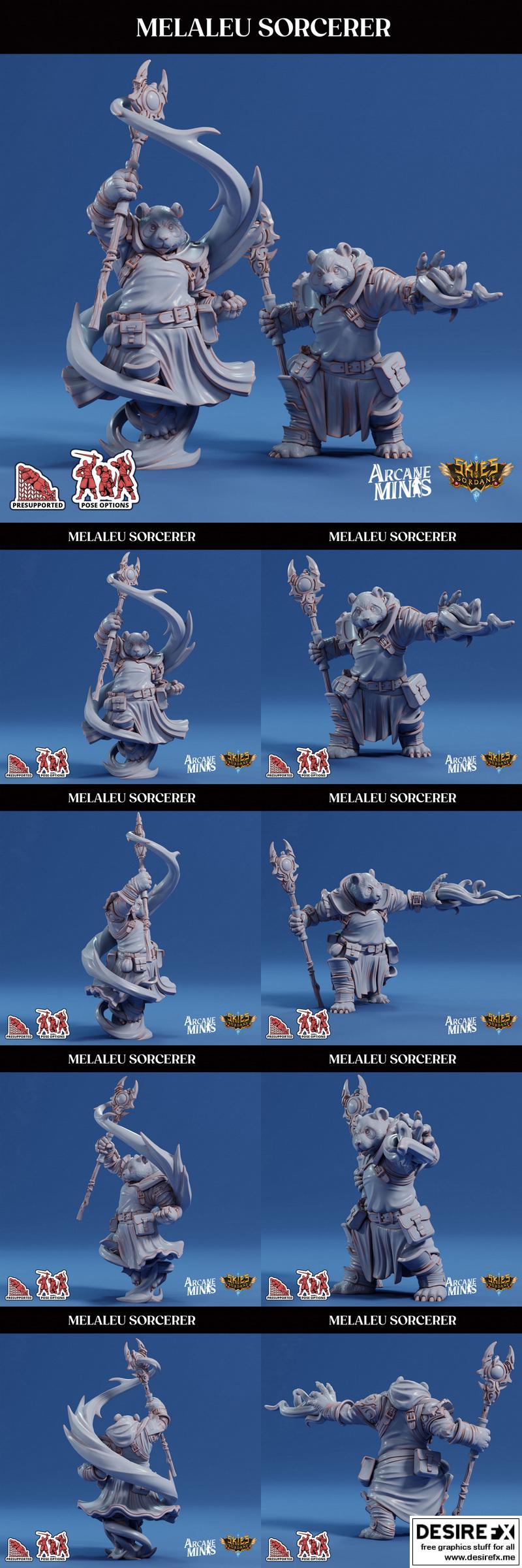 Arcane迷你模型 - 莫拉莱乌术士 3D打印版|Arcane Minis – Melaleu Sorcerer – 3D Print Model