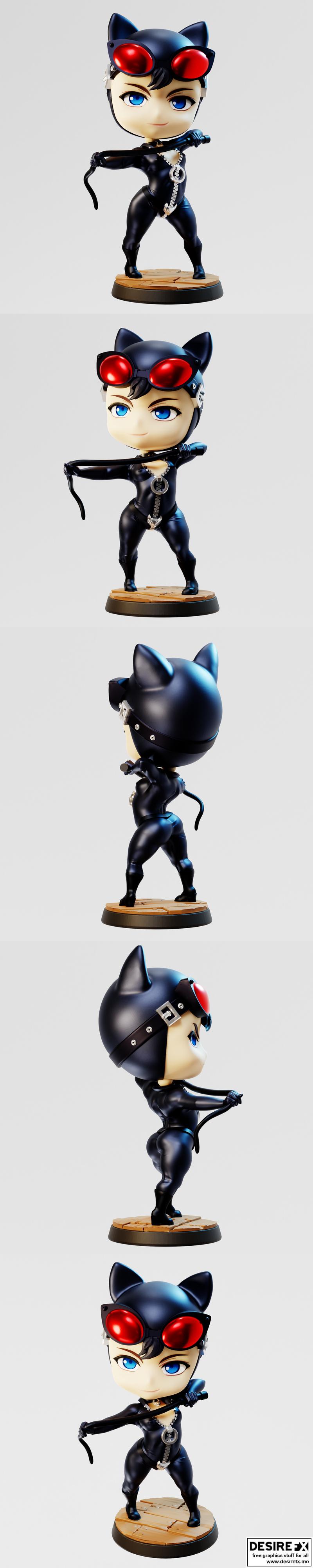 猫女Chibi 3D打印模型|Catwoman Chibi – 3D Print Model
