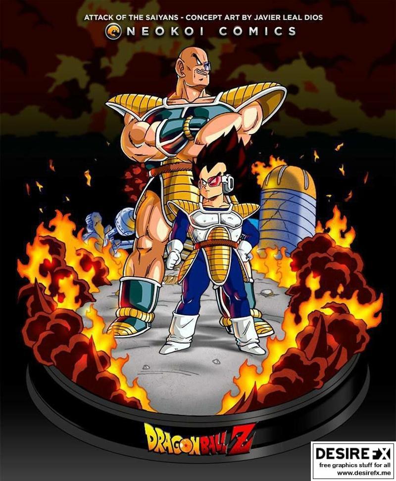 《龙珠：贝吉塔与那巴的萨伊人攻击 3D打印模型》|Vegeta and Nappa – Attack of the Saiyans – 3D Print Model STL