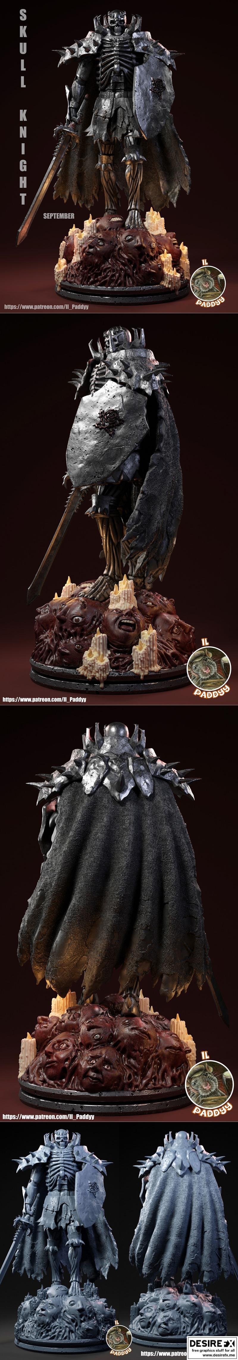 Il Paddyy——《爆裂》骷髅骑士 3D打印模型|Il Paddyy – Skull Knight from Berserk – 3D Print Model STL