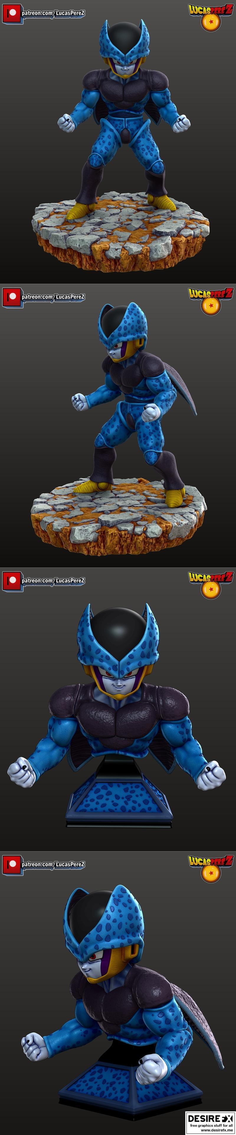 Cell JR 正规图角色 3D打印模型|Cell JR Regular Figure and Bust – 3D Print Model STL