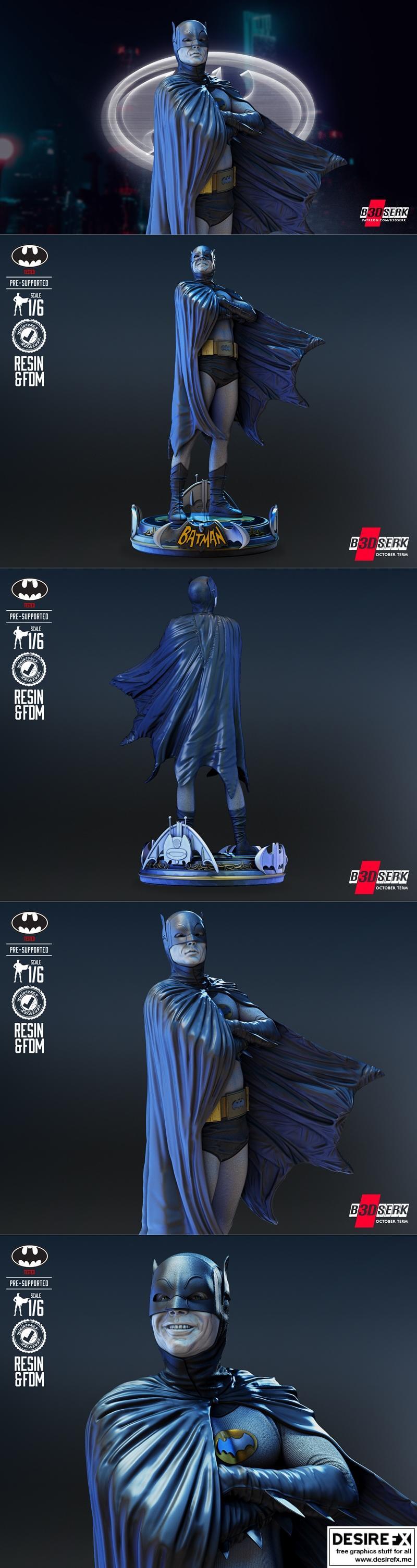 B3DSERK - 阿道夫韦斯特蝙蝠侠 3D打印模型|B3DSERK – Batman Adam West Statue – 3D Print Model STL