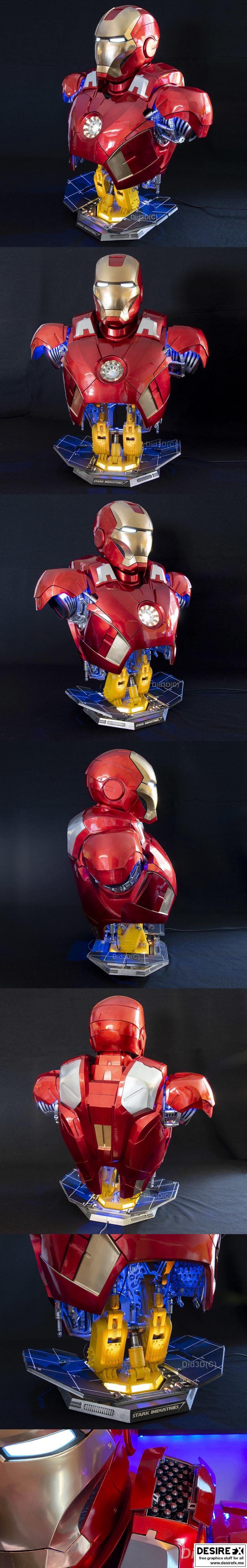 铁人马克七号 3D打印模型|Ironman MARK 7 Bust – 3D Print Model