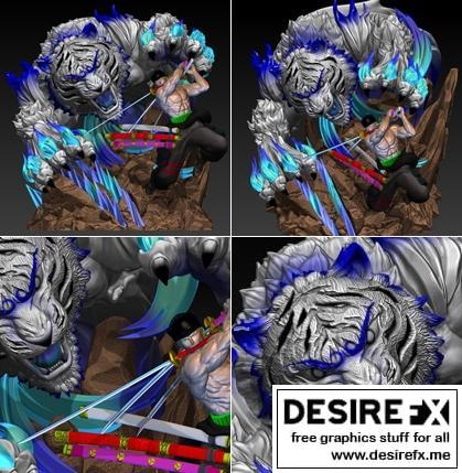 Supreme Studio - 3D打印模型 - 罗罗虎|Supreme Studio – Zoro Tiger – 3D Print Model STL