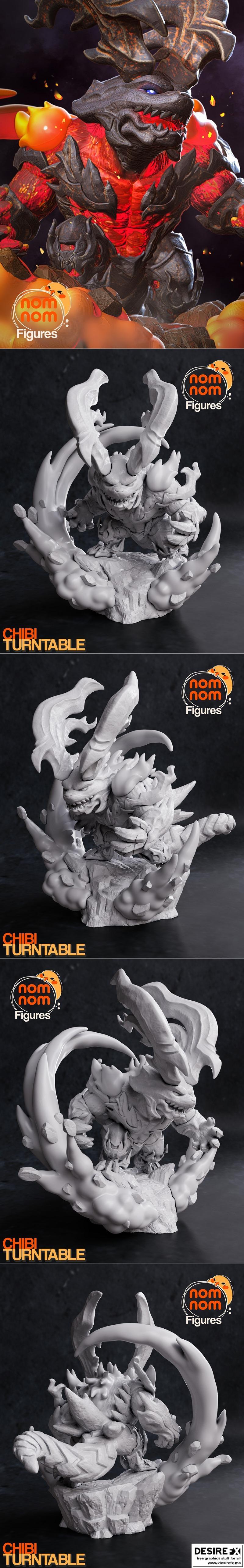 Nomnom Figures – Chibi Ifrit from Final Fantasy XVI – 3D Print Model STL