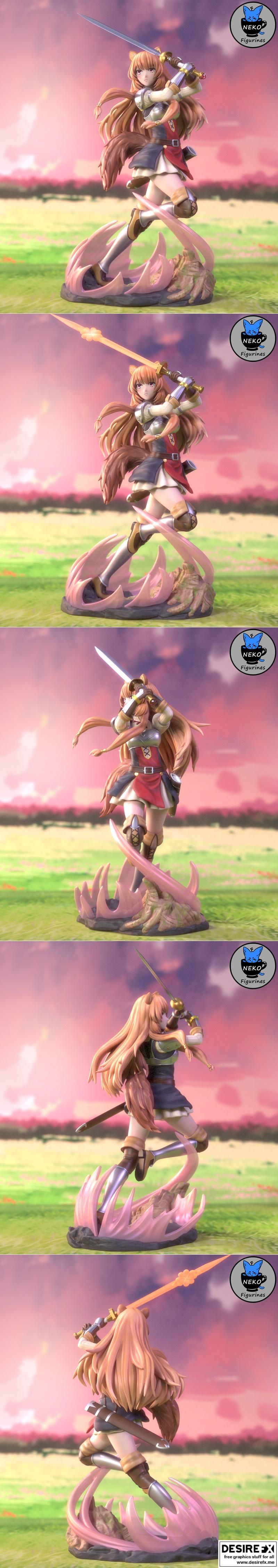 瑞普塔利亚（盾之英雄）3D打印模型|Neko Figurines – Raphtalia (Shield Hero) – 3D Print Model STL
