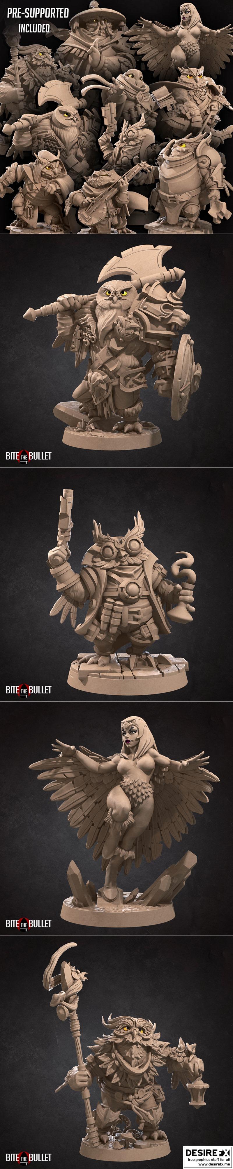 咬牙坚持——奥威尔族 2023年8月 3D打印模型|Bite the Bullet – Owlfolk August 2023 – 3D Print Model STL