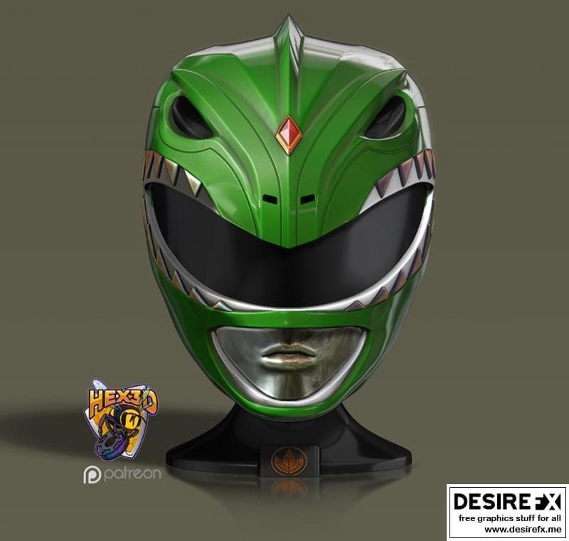 Hex3D - 绿色战士头盔V2 - 3D打印模型|Hex3D – Green Ranger Helmet V2 – 3D Print Model STL
