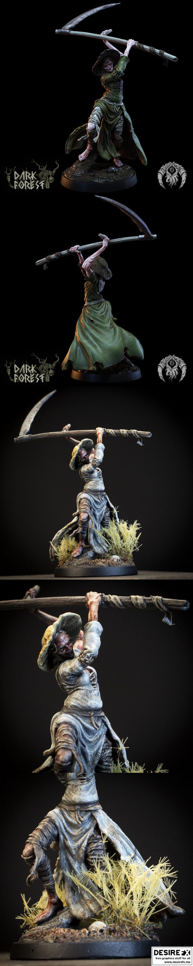 暗林奇兽——狂躁锯齿兽 3D打印模型|Bestiarum Miniatures – The Dark Forest – Crazed Scyther – 3D Print Model