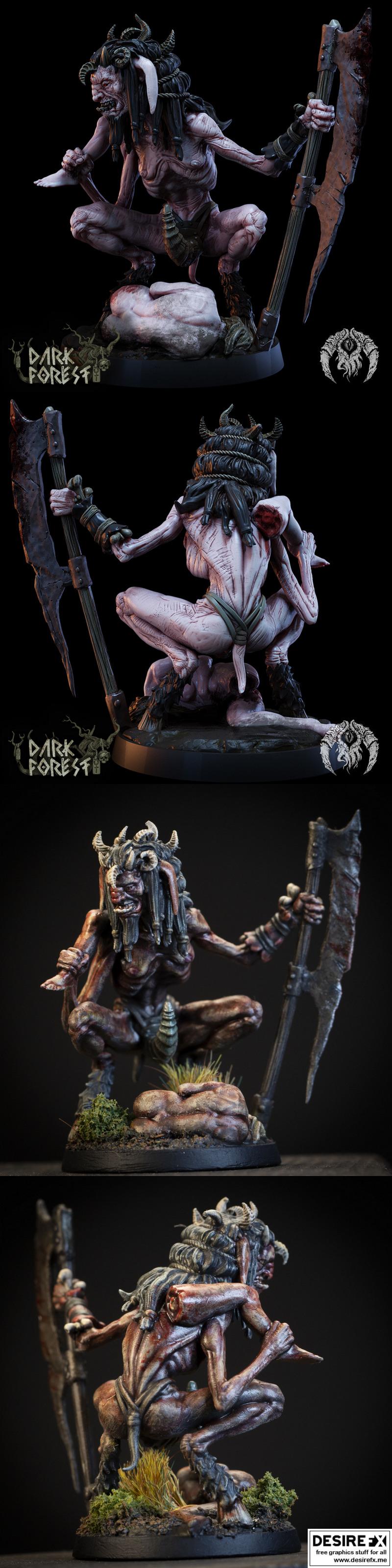 暗林生物迷你模型：奇尔特 3D打印作品|Bestiarum Miniatures – The Dark Forest – Chort – 3D Print Model