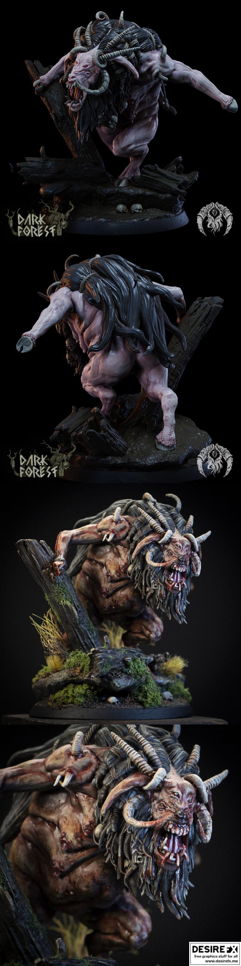 暗林生物迷你模型：Bies 3D打印角色|Bestiarum Miniatures – The Dark Forest – Bies – 3D Print Model