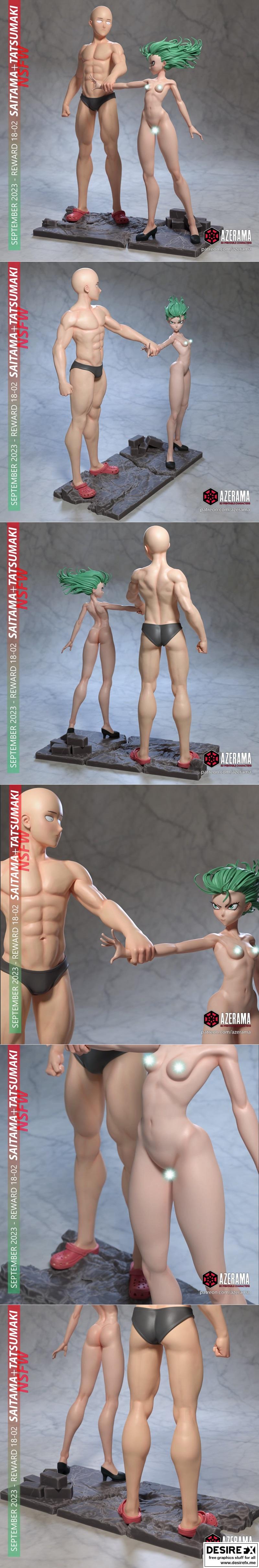Azerama - 佐藤与田中 3D打印模型 STL|Azerama – Saitama and Tatsumaki Standart and NSFW Version – 3D Print Model STL