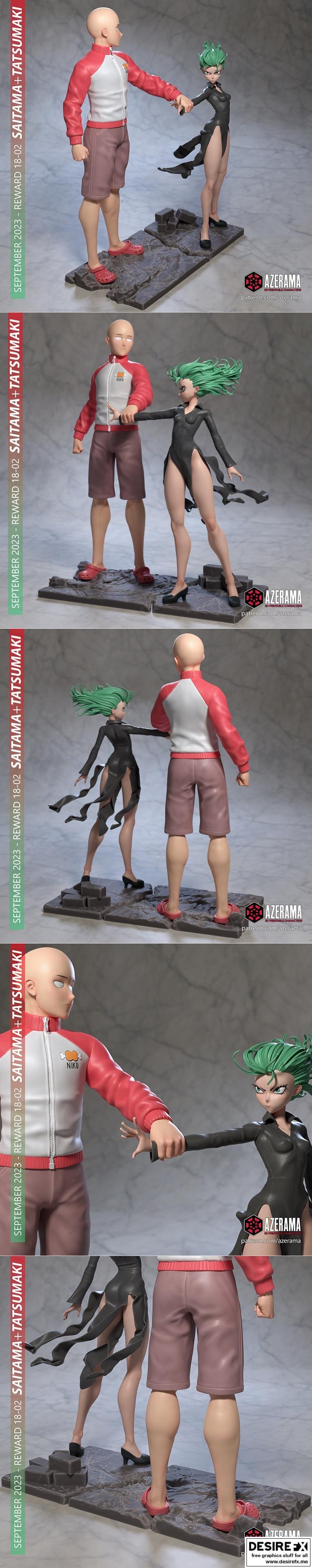 Azerama - 佐藤与田中 3D打印模型 STL|Azerama – Saitama and Tatsumaki Standart and NSFW Version – 3D Print Model STL