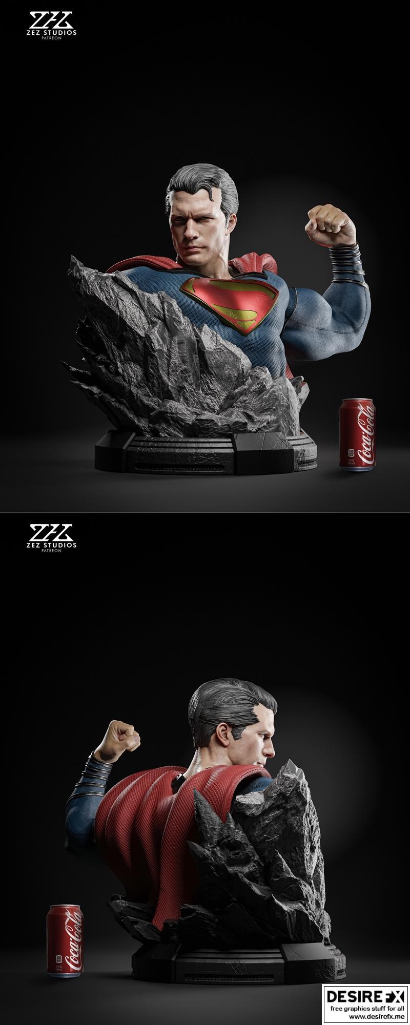 ZEZ工作室超人雕塑3D打印模型|ZEZ Studios – Superman Bust – 3D Print Model STL