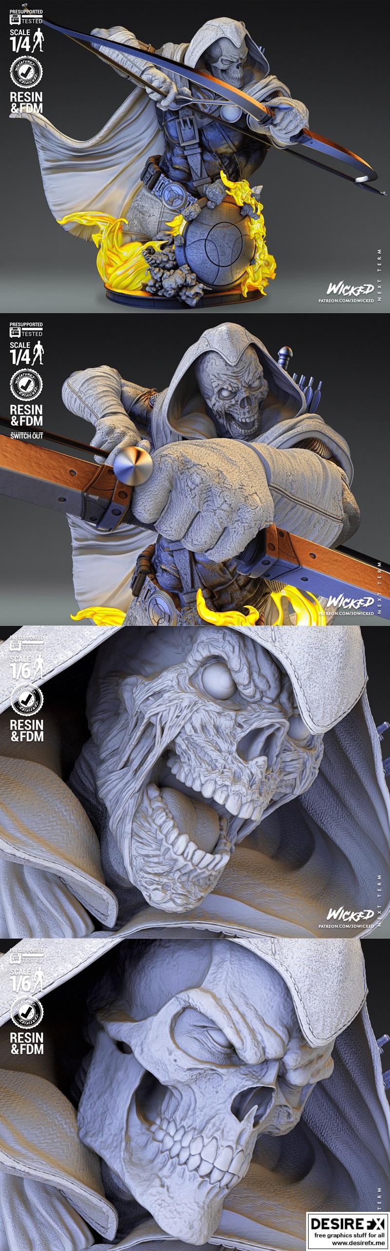 Wicked角色3D打印雕像模型|Wicked – Taskmaster Statue and Bust – 3D Print Model STL