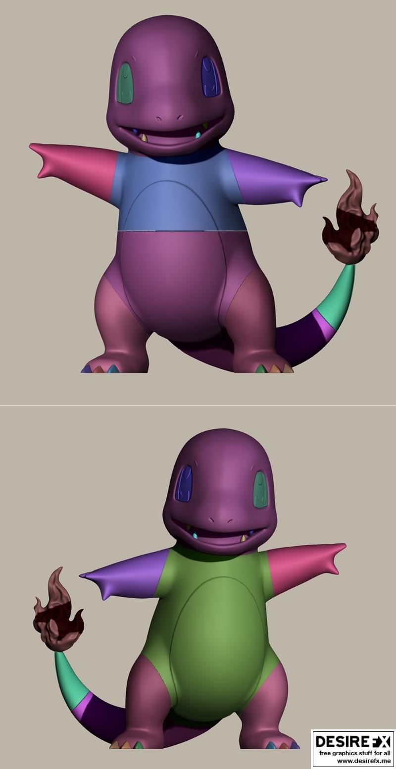 宝可梦火焰猴3D打印模型|Charmander Statue – 3D Print Model STL