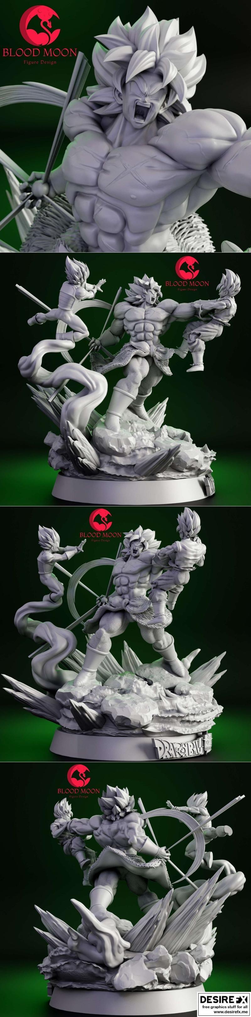 血月之影——布罗利3D打印模型|Blood Moon – Broly Diorama – 3D Print Model STL