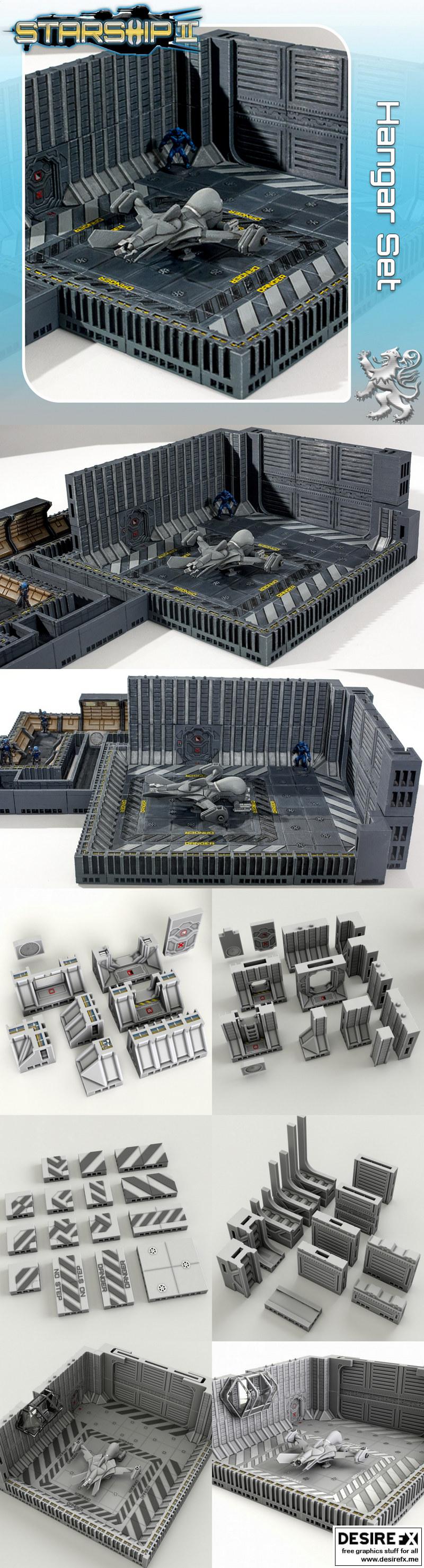 第二王朝 模型套装 3D打印作品|2nd Dynasty – Hangar Set – 3D Print Model