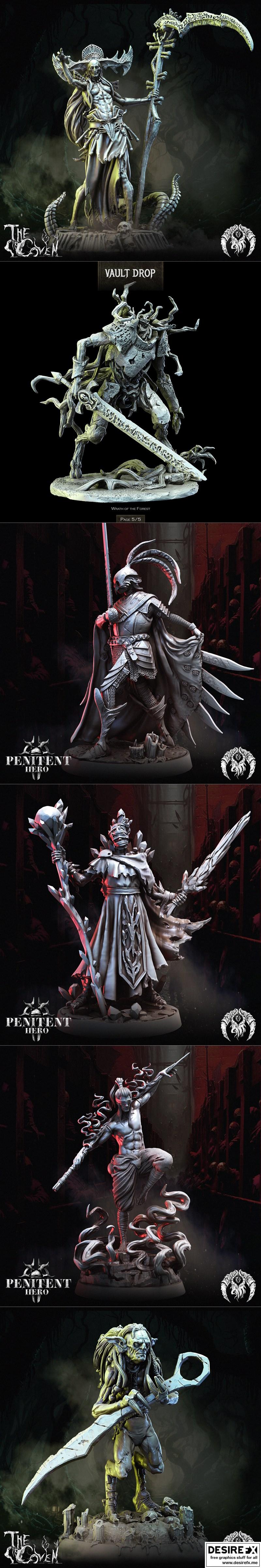 Bestiarum Miniatures 2023款3D打印模型集：动漫游戏角色迷你雕塑|Bestiarum Miniatures August 2023 – 3D Print Model STL