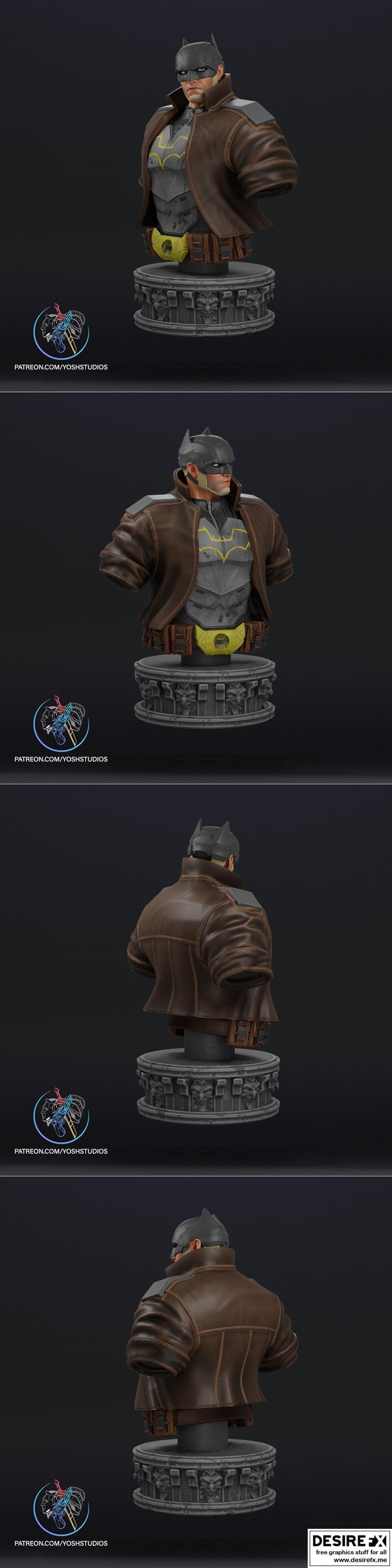 蝙蝠侠3D打印模型|Batman Dark Detective Bust – 3D Print Model STL